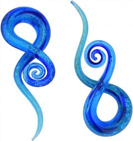 img 3 attached to Sparkling Glass Spiral Tapers For Ear Stretching - Set Of 2 - Available In 4G, 2G, 0G, And 00G Gauges