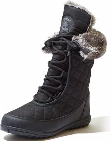 img 4 attached to DailyShoes Women'S Comfort Round Toe Mid Calf Flat Ankle High Eskimo Winter Fur Snow Boots
