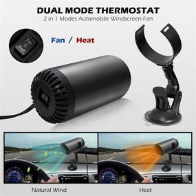 img 2 attached to 🔥 Efficient Portable Car Heater & Defogger: 12V 150W Fast Heating & Cooling, 2 in 1 Mode, Windscreen Fan with Suction Holder