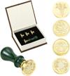 make your invitations stunning with lewondr wax seal stamp set - 4 metal sealing stamps for cards and envelopes logo