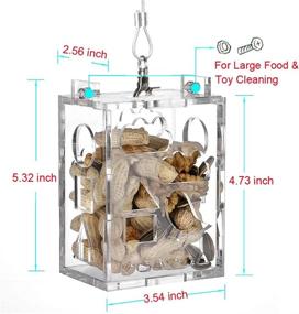 img 3 attached to Large KINTOR Parrot Creative Foraging Toy Feeder Bird Cage: 4.8x3.6x2.6inch Size