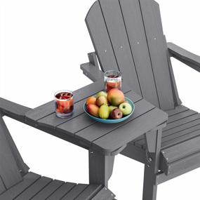 img 4 attached to Подключайтесь и отдыхайте с приставным столиком SERWALL Adirondack Chair - идеально подходит для жизни на открытом воздухе!