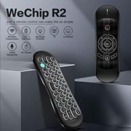 black wechip r2 air remote with voice and backlit keyboard - 2.4g wireless for android tv box, pc, projector, and htpc (not compatible with smart tv) logo