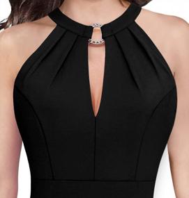 img 2 attached to VFSHOW Women'S Halter Neck Keyhole Cocktail Dress - Ruched Slim Fitted Bodycon Pencil Dress