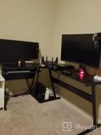 img 1 attached to Ivinta L-Shaped Corner Desk For Gamers With Keyboard Tray - Brown Wood review by Cody Hunt