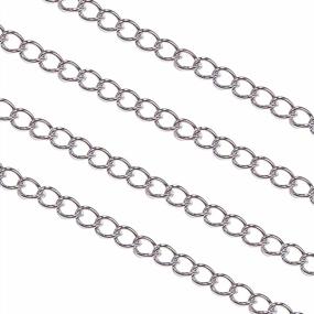img 4 attached to 30 Feet Of Durable And Stylish 304 Stainless Steel Twisted Cross Curb Chains - Perfect For Jewelry Making