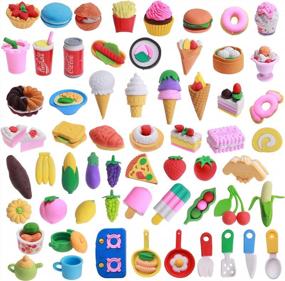 img 4 attached to 60 Cute And Colorful Greentime Erasers For Kids - Desk Pets, Puzzle, Desert And 3D Mini Erasers For Birthday, Classroom, Carnivals, Gifts And Prizes