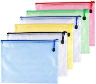 stay organized with oaimyy a5 mesh zipper pouch file folders - 6 pack multicolor for school, office, and travel логотип