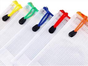img 1 attached to Stay Organized With Oaimyy A5 Mesh Zipper Pouch File Folders - 6 Pack Multicolor For School, Office, And Travel