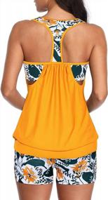 img 3 attached to Women'S Sporty Two Piece Tankini Swimsuit With T-Back Blouson Top And Boy Shorts