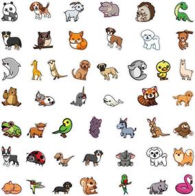 img 3 attached to 100Pcs Cute Animal Stickers Set – Waterproof Vinyl Decals for Laptop, Water Bottles, Luggage, Skateboard & More. Ideal Gift for Kids, Girls, and Teens