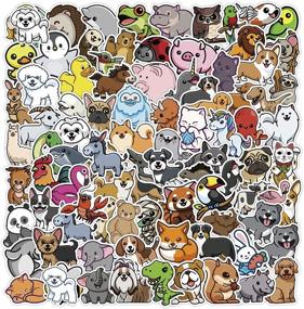 img 4 attached to 100Pcs Cute Animal Stickers Set – Waterproof Vinyl Decals for Laptop, Water Bottles, Luggage, Skateboard & More. Ideal Gift for Kids, Girls, and Teens