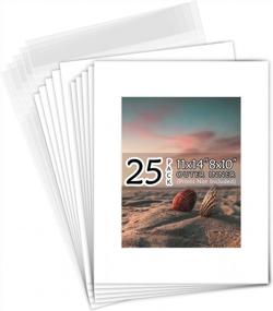 img 4 attached to 📸 Premium White Picture Mats: Acid-Free, Pack of 25, 11x14 Mats with Bevel Cut for 8x10 Photos - Including Backing & Bags by Golden State Art