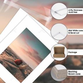 img 2 attached to 📸 Premium White Picture Mats: Acid-Free, Pack of 25, 11x14 Mats with Bevel Cut for 8x10 Photos - Including Backing & Bags by Golden State Art