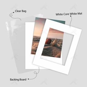 img 1 attached to 📸 Premium White Picture Mats: Acid-Free, Pack of 25, 11x14 Mats with Bevel Cut for 8x10 Photos - Including Backing & Bags by Golden State Art