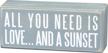 primitives by kathy 19111 beach-inspired blue box sign, 6 by 2.5-inch, and a sunset logo