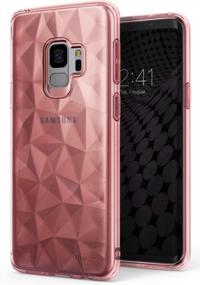 img 4 attached to Stylish Rose Gold Ringke Air Prism Galaxy S9 Case With 3D Pyramid Design And Flexible Texture For Ultimate Protection