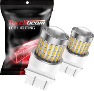 🔦 torchbeam 3157 led bulbs front rear, ultra-bright amber yellow 3156 3056 3057 4157 4057 3457, 3000 lumens daytime running side marker parking brake tail light blinker bulb, pack of 2 logo