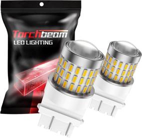 img 4 attached to 🔦 Torchbeam 3157 LED Bulbs Front Rear, Ultra-Bright Amber Yellow 3156 3056 3057 4157 4057 3457, 3000 Lumens Daytime Running Side Marker Parking Brake Tail Light Blinker Bulb, Pack of 2