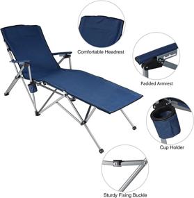 img 2 attached to REDCAMP Ultra-Comfortable Portable Reclining Camping Chair With Adjustable Backrest And Storage Bag - Ideal For Outdoor, Beach, Backyard, Office Use With 350Lbs Weight Capacity