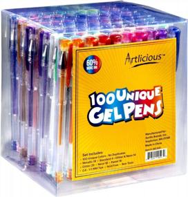 img 4 attached to 100 Unique Gel Pens Set - Artlicious ULTIMATE Collection | Non Toxic & Acid Free | Perfect For Coloring Books!