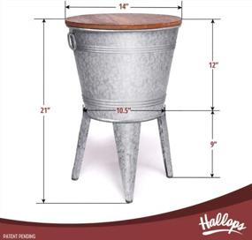 img 1 attached to Accentuate Your Home With Hallops Farmhouse Galvanized Rustic Side Table - Metal Storage Ottoman With Wood Cover And Legs