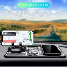 img 2 attached to 📱 Black Universal 360° Rotation Non-Slip Phone Pad for 4-in-1 Car Holder, Suitable for All Cell Phones