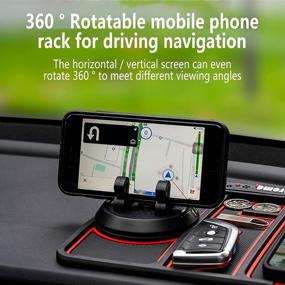 img 1 attached to 📱 Black Universal 360° Rotation Non-Slip Phone Pad for 4-in-1 Car Holder, Suitable for All Cell Phones