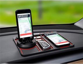 img 3 attached to 📱 Black Universal 360° Rotation Non-Slip Phone Pad for 4-in-1 Car Holder, Suitable for All Cell Phones