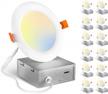 amico 12 pack 4 inch 3cct ultra-thin led recessed light with junction box, selectable 3000k/4000k/5000k, 10w equivalent 60w, high brightness 700lm, dimmable can-killer downlight logo