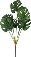 pack of 1 large artificial palm leaves with 7 branches, 30 inches | imitation tropical decorations for jungle and beach themes | ideal for table, wedding and home decor by duovlo logo