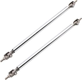 img 4 attached to 🛠️ Adjustable Front Bumper Lip Splitter Strut Rod Tie Support Bars - Pack of 2, Universally Compatible (7.87”, Silver)