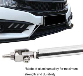 img 2 attached to 🛠️ Adjustable Front Bumper Lip Splitter Strut Rod Tie Support Bars - Pack of 2, Universally Compatible (7.87”, Silver)