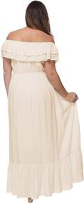 img 3 attached to Anna Kaci Womens Bohemian Shoulder Stretchy Women's Clothing : Dresses