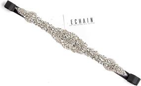 img 2 attached to ECHAIN Diamond Crystal Beaded Wedding Women's Accessories at Belts