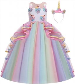 img 4 attached to Enchanting Unicorn Costume For Girls: Perfect For Weddings, Parties, And Halloween!