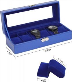 img 3 attached to Stylish And Practical: NEX 6-Slot Leather Watch Display Box For Fashionable Jewelry Storage