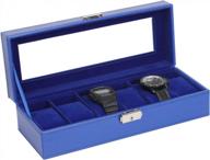 stylish and practical: nex 6-slot leather watch display box for fashionable jewelry storage логотип