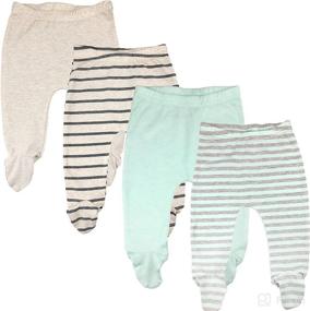 img 4 attached to 🐻 Adorable and Cozy 123 Bear Baby Soft Cotton Spandex Pants with Feet
