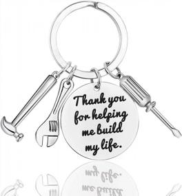 img 4 attached to Thank You Dad Keychain - Ideal Father'S Day, Birthday, And Christmas Present For Life-Building Support