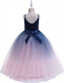 img 2 attached to Long Lace Flower Girls Bridesmaid Dress: A-Line Pageant & Party Gown With Tulle Skirt For Weddings