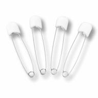 rearz adult locking diaper pins - set of 4 stainless steel pins in white - secure and durable logo