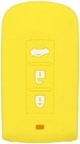 img 1 attached to 🔸 SEGADEN Silicone Cover Holder Skin Jacket for MITSUBISHI Smart Remote Key Fob CV2520 - Yellow