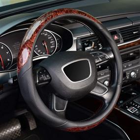 img 4 attached to KAFEEK Steering Universal Microfiber Anti Slip Interior Accessories best: Steering Wheels & Accessories