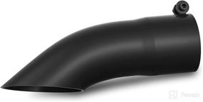 img 4 attached to 🚀 IFOKA 2.5" Inlet Black Exhaust Tip with Turn Down Design - Stainless Steel Powder Coated Finish, 9" Long, Bolt On Extension for Diesel Tailpipe