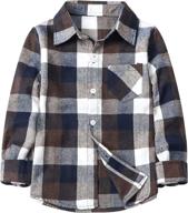 flannel button sleeve toddlers little boys' clothing ~ tops, tees & shirts logo