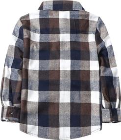 img 3 attached to Flannel Button Sleeve Toddlers Little Boys' Clothing ~ Tops, Tees & Shirts