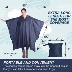 img 2 attached to Ultimate Waterproof Protection: Heavy Duty Rain Poncho For Backpacking, Camping, Military And Emergencies For Men And Women