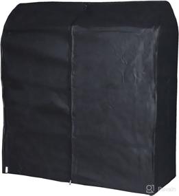 img 3 attached to 👕 HANGERWORLD 4ft Wide Clothes Rack Cover in Black – Breathable Nylon with Zipper (Cover Only)