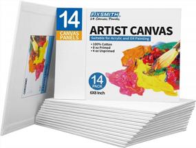 img 4 attached to FIXSMITH Canvas Panels 14 Pack - 6 X 8 Inch Painting Canvas Panel Boards - 100% Cotton Primed Canvases - Super Value Pack - Artist Canvas Board For Acrylic, Oil & Tempera Painting